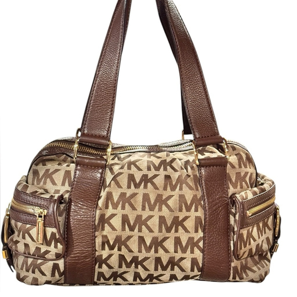 Michael Kors Handbags - Michael Kors Brookville Large Jacquard Leather Satchel